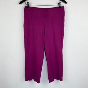 Nygard Slims Women’s Capri Leggings M Purple Pull On Side Split Hem Stretch